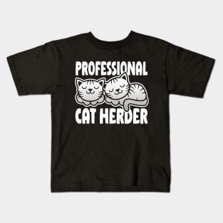 Professional Cat Herder, cute happy cat design Kids T-Shirt